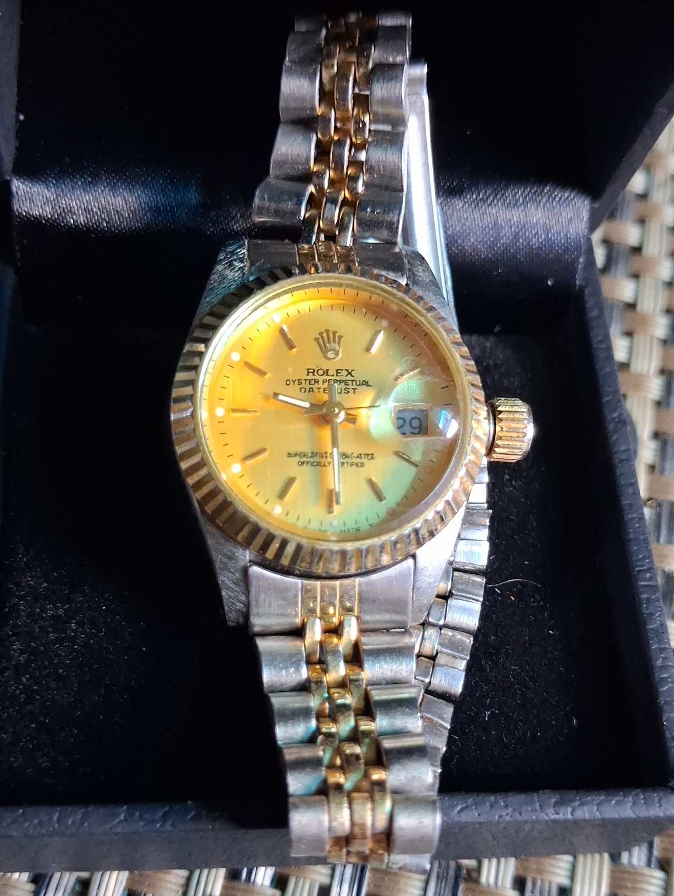 Rolex TwoTone Gold And Silver Womens Datejust Watch
